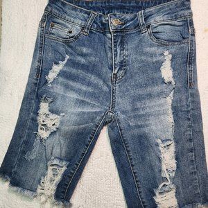 LITZ  Distressed Stretch shorts Size Small